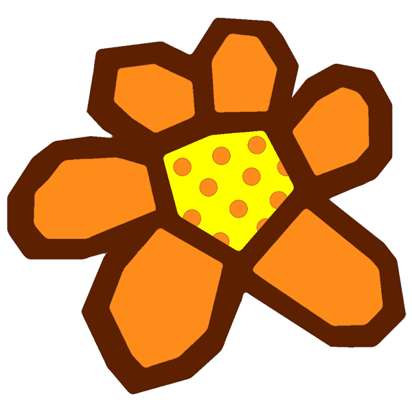 logo oranžová kytička